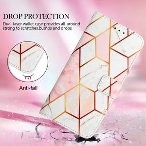 Funda Protectora para Teléfono Móvil OPPO Reno 13 Pro Reno 13 <span class=keywords><strong>F</strong></span> 13F, Funda Tipo Cartera de Cuero PU con Tapa de Mármol y Tarjetero - Product Image 4