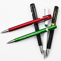 Pulpen Plastik Retractable Klip Lebar 1.0mm Logo Dua Warna Trim Klip Custom Cetak Promosi Hadiah Grosir