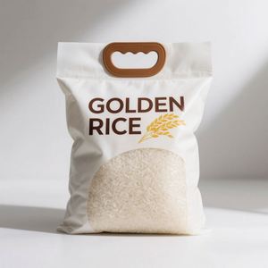 Sacs d'emballage pour riz en PE de qualité alimentaire avec logo personnalisé, fond carré, résistants à l'humidité, imprimés en gravure, 1 kg, 2 kg, 5 kg, 10 kg - Product Image 2