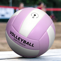 Ballon de volley-ball en PVC cousu à la machine, épaissi, n°5, couleur macaron, pour l'entraînement des étudiants, les examens et l'utilisation sur la plage