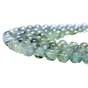 2017 beads trend hot sale 6mm 8mm 10mm green prehnite jewelry beads necklace for jewelry making stones