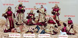 2023 novedades conjunto de Natividad de resina estatuilla religiosa artesanía estatuas cristianas con tela para regalos de Navidad - Product Image 5
