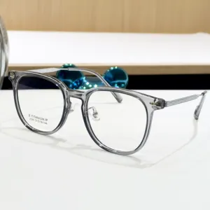 새로운 순수 티타늄 안경 프레임 근시 안경 남녀공용 편안한 풀 프레임 대형 얼굴 초경량 안경 프레임