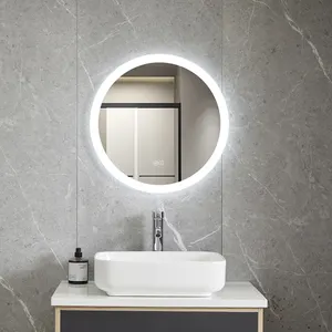 2022 Modern Large Round Frame Defogger Standing Arch Bathroom LED Mirror with Light