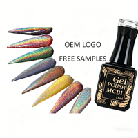 Vernis Gel UV Effet Œil de Chat Multicolore Rouge et Blanc, Échantillon Gratuit, USA, Gel UV Arc-en-ciel, Écologique, Usine OEM Guangdong, Nail Art