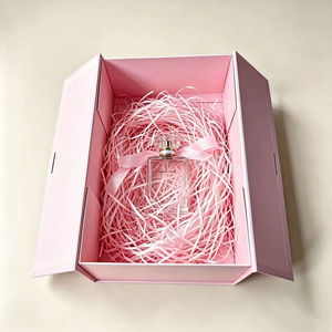 Luxury Custom Logo Double Door <b>Magnetic</b> Gift <b>Box</b> with Ribbon Closure Premium Rigid Collapsible Cardboard Packaging - Product Image 4