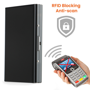 Rfid chặn thép không gỉ chủ thẻ tín dụng trường hợp giữ 6 thẻ dễ dàng mở và đóng - Product Image 4