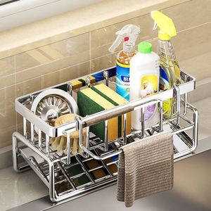 Distributeur de savon noir en acier inoxydable 304 antirouille, organiseur de cuisine et support de rangement sous évier de salle de bain - Product Image 5