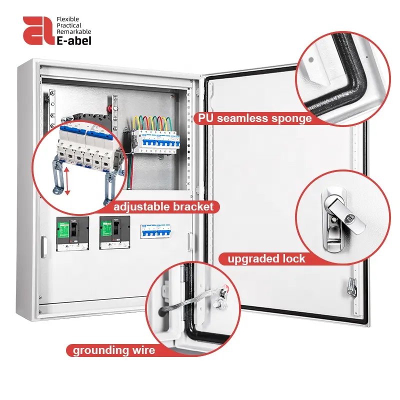 Eabel caixa elétrica de parede com revestimento em pó personalizado, placa de controle IP65 NEMA12 à prova d'água, caixa elétrica