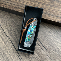 Couteau pliant avec manche en fleur de cerisier, en acier Damas, tranchant et durable, pour la découpe de fruits (DIY & OEM)