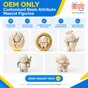 Figurine de mascotte ange en résine personnalisée OEM, statue de personnage de dessin animé sur mesure, sculpture directe d'usine pour collection ou cadeau - Product Image 1