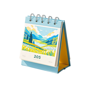 <span class=keywords><strong>Calendrier</strong></span> de bureau personnalisé 2026 avec impression artistique, paysage de montagne, reliure spirale - Product Image 3