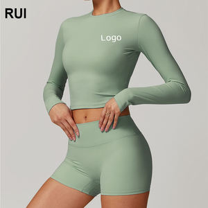 RUIQUWIN transpirable sin costuras Yoga Crop Top de moda elegante ecológico al aire libre gimnasio Top para mujeres - Product Image 1