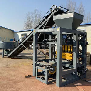 QT4-26半自动混凝土摊铺机空心砌块水泥砌块机在马拉维销售