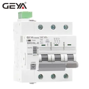 GEYA — disjoncteur de voiture à enfoncement automatique, montage sur rail DIN, gim9 + RD, disjoncteur de réinitialisation automatique 3P MCB