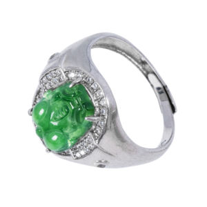 Anello Unisex Design originale di alta qualità gioielli alla moda verde giadeite naturale 925 argento <span class=keywords><strong>PI</strong></span> Xiu Power portafortuna - Product Image 2