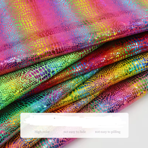 Laser đầy màu sắc mô hình da rắn ánh kim vải óng ánh hiệu suất sân khấu quần áo tổ chức sự kiện trang trí Hành Lý Vải - Product Image 4