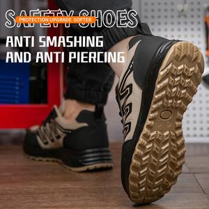 Zapatos de Seguridad Personalizados con Logotipo, para Hombre, con Puntera de Material Compuesto, Resistentes al Desgaste, Suela de PU de Doble Densidad, Parte Superior de Malla Transpirable, con Detalles Metálicos - Product Image 5