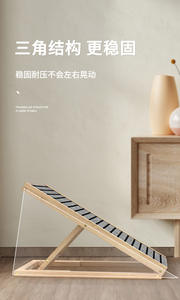 वृद्ध कुत्तों के लिए थोक लकड़ी की पालतू सीढ़ियां और बिल्ली रैंप पैटर्न कुत्ते की आपूर्ति के साथ बेडसाइड लेडर - Product Image 6