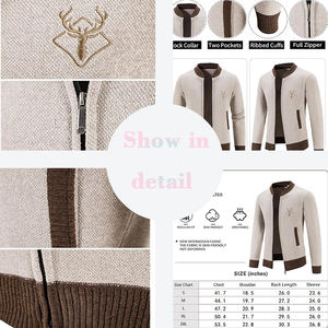 IMB055セータープラスベルベット厚手メンズ秋冬セーター韓国風ニットカーディガン暖かいセーター - Product Image 3