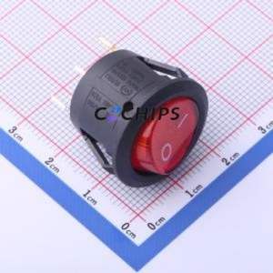 S601C-101N011RB Rocker Switch Through hole Component (THT) Switch 23mm 23mm Concave Bend Solder Tab - Product Image 1