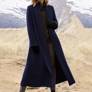 Cappotto Lungo Monocolore Premium, Silhouette Ampia con Linee Spalle Perfette, <span class=keywords><strong>Estetica</strong></span> Sofisticata, Tessuto Morbido in Lana, Cappotto Casual - Product Image 1