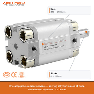 Cylindre <span class=keywords><strong>pneumatique</strong></span> compact ADVU 32 x 50 à double effet en alliage d'aluminium, 0,1 à 0,9 MPa, pour pince de fixation, vente en gros - Product Image 1