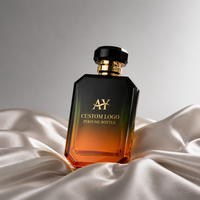 Flacon pulvérisateur de parfum octogonal personnalisé avec logo, en verre ambre vert dégradé, vente en gros