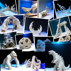 Decoración para Acuario de Agua Salada, Rocas y Piedras para Paisajismo de Acuarios, Adorno de Palacio de Dragón, Rey <span class=keywords><strong>Kong</strong></span>, Godzilla, Tridente y Ancla - Product Image 1