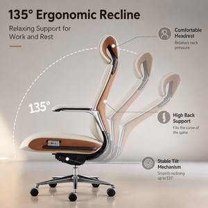 <span class=keywords><strong>Sedia</strong></span> da Ufficio in Pelle Minimalista Italiana, Ergonomica con Schienale Alto, Girevole e <span class=keywords><strong>Regolabile</strong></span> in <span class=keywords><strong>Altezza</strong></span>, per Manager, Casa, Studio e Ufficio - Product Image 3