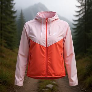Veste Softshell Nike Windrunner pour femme, couleur Rose Magic Ember Blanc, taille S-XL, chaude, rembourrée en polyester, pour le fitness, la randonnée et les activités de plein air - Product Image 2