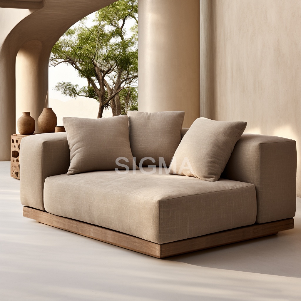 New design outdoor furniture teak wood patio garden couch sectional sofa set
