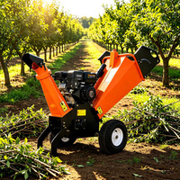 Broyeur de bois portable GS100 115 kg, déchiqueteur à tambour à essence 7 CV, largeur de broyage 100 mm pour l'aménagement paysager commercial