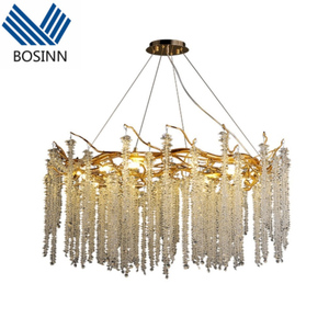 <span class=keywords><strong>Suspension</strong></span> postmoderne de luxe avec pièces de monnaie glands en cristal pour salon chambre pour atmosphère <span class=keywords><strong>d</strong></span>'hôtel lustre de branche suspendu - Product Image 2