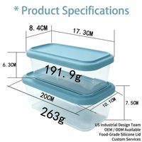 Boîte de rangement pour réfrigérateur en silicone hermétique transparente avec couvercle, lot de 2, grande et petite, rectangulaire, carrée, ronde, récipient alimentaire