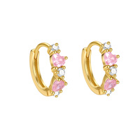 Zierliche Gold Vermeil 925 Sterling Silber Marquise Cluster Creolen 925 Silber Blumen Zirkon Huggies