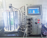 Fotobiorreactor Tubular de Vidrio, Fotoreactor de Panel Plano para Laboratorio de 7L con Motor PLC y Bomba