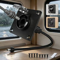 Prise murale étanche noire pour panneau Starlink Mini, port d'alimentation CC en aluminium 5,5 x 2,1, prise femelle avec couvercle en silicone pour VR et bateaux