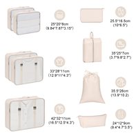 Ensemble OEM de 8 cubes d'emballage de voyage Organisateurs de valises avec sac à chaussures et trousse de toilette Accessoires de voyage