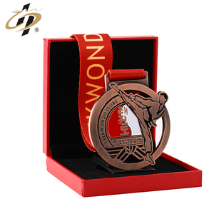 De <span class=keywords><strong>hacer</strong></span> su propio diseño de taekwondo Premio medallas metálicas de deportes con cinta - Product Image 2