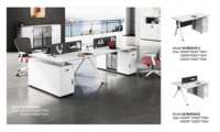 Bureau d'angle moderne en bois pour ordinateur, avec tiroirs modulaires en MDF, idéal pour le travail et l'étude à domicile
