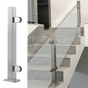Tangga tangga kaca Stainless Steel halus kolom pegangan teras balkon luar ruangan pertanian Modern untuk ruang luar - Product Image 3