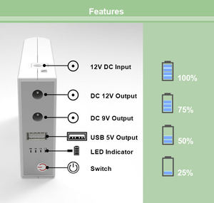 Bộ Nguồn Pin Lithium Ion Bộ Nguồn Dự Phòng <span class=keywords><strong>USB</strong></span> 18650 Hỗ Trợ Bơm Hơi UPS Di Động Cho Bộ Định Tuyến Wifi - Product Image 5