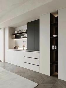 מזנון/ארון בופה מודרני מעץ עם מגירות אחסון ודלתות עם מדפים מתכווננים. - Product Image 6