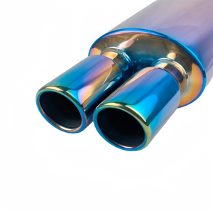 Exhaust <strong>Tip</strong> 2.5'' ID Dual 3'' OD Sport <strong>Sound</strong> <strong>Muffler</strong> <strong>Tips</strong> Rainbow Double Wall - Product Image 4