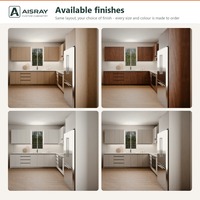Meuble de cuisine en mélamine sur mesure, aménagement en L minimaliste, livraison en kit, fournitures pour projets domestiques et rangement coulissant