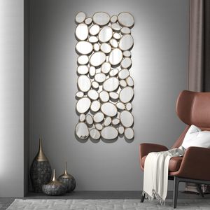 Factory Outlet Luxury <strong>Pebble</strong> Design Decorative <strong>Mirror</strong> with Aluminum Frame 5mm Thickness Hard Design Deformation - Product Image 1