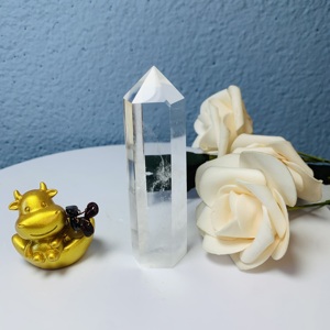 Groothandel natuurlijke kristallen edelsteen punt mosagaat vuurkwarts grijze agaat helder kwarts kristallen toren staaf - Product Image 3