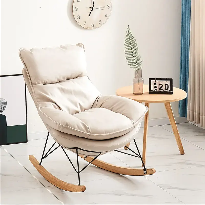 Chaise berçante moderne de dossier en bois Offre Spéciale moderne de tissu pour le salon