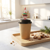 Pailles en papier de Noël en gros, écologiques, pour cafés, fournitures mignonnes pour les fêtes, pour jus et boissons, pipettes jetables